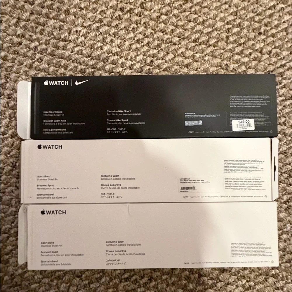 Apple iWatch Sport Silicone Bands: Brand New: Size Large: 1 Sided Band Only:Qty3